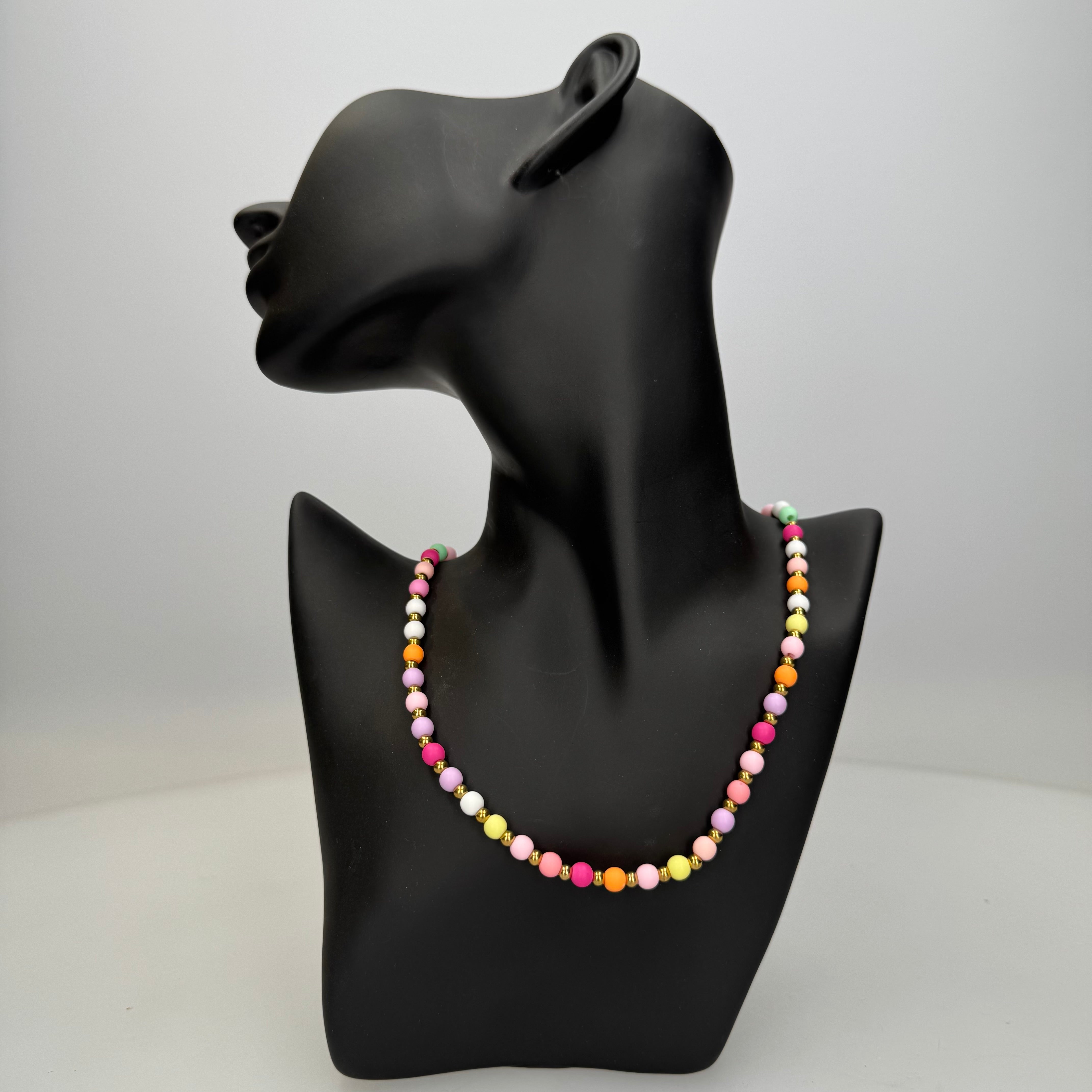 Collana perle colorate medie