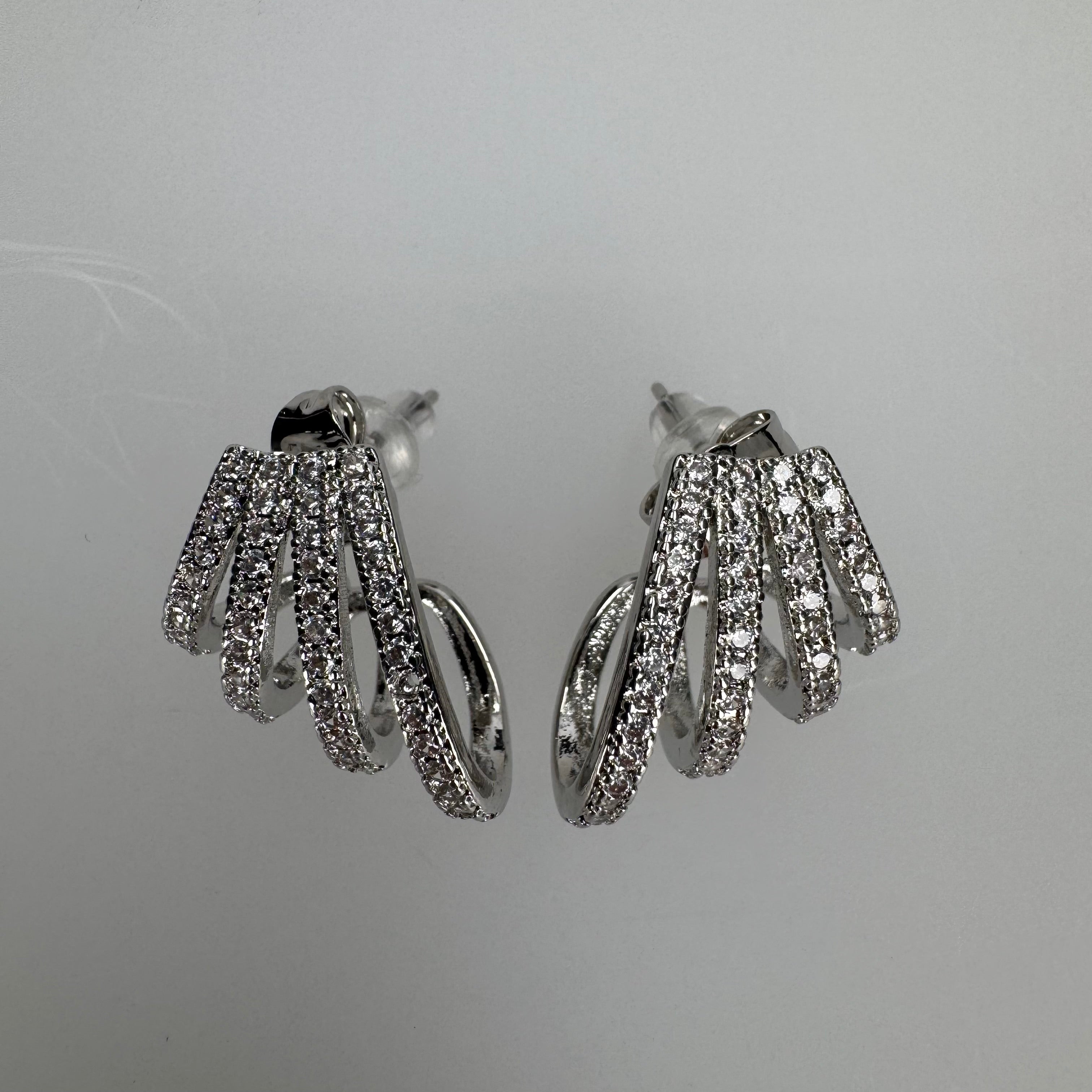 Orecchini quattro fasce con Strass