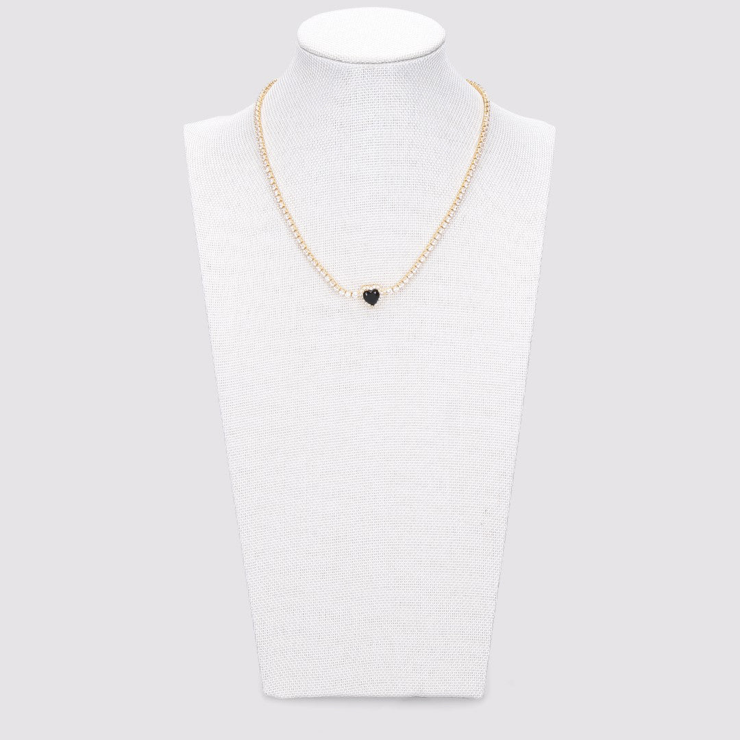 Collana Strass Cuore Oro