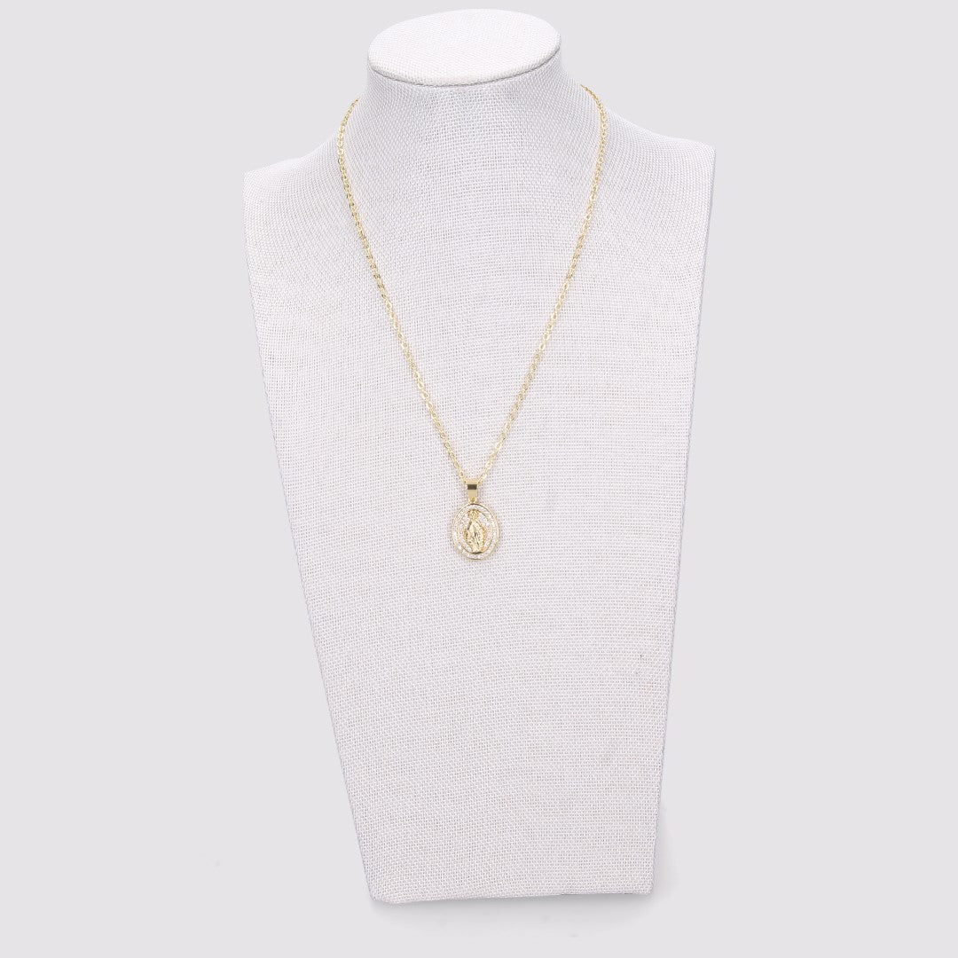 Collana Madonnina piatta con Strass