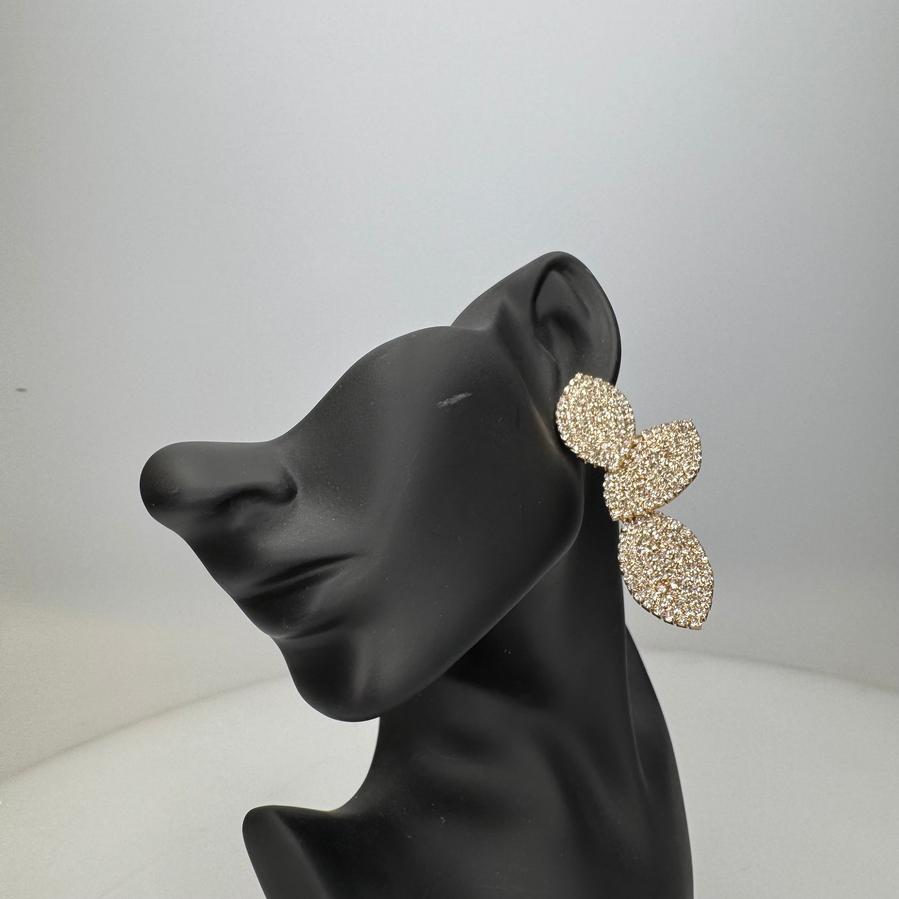 Orecchini Mezzo Fiore con Strass